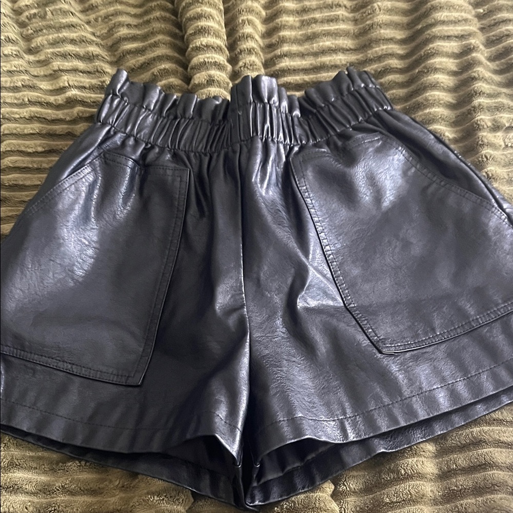 Stylish Black Leather Women Shorts